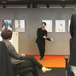 Rafał Milach during the meeting with the ING employees