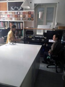 Monika Zaleszczuk, an intern at the Foundation, interviews Zofia Kulik in the artist's studio