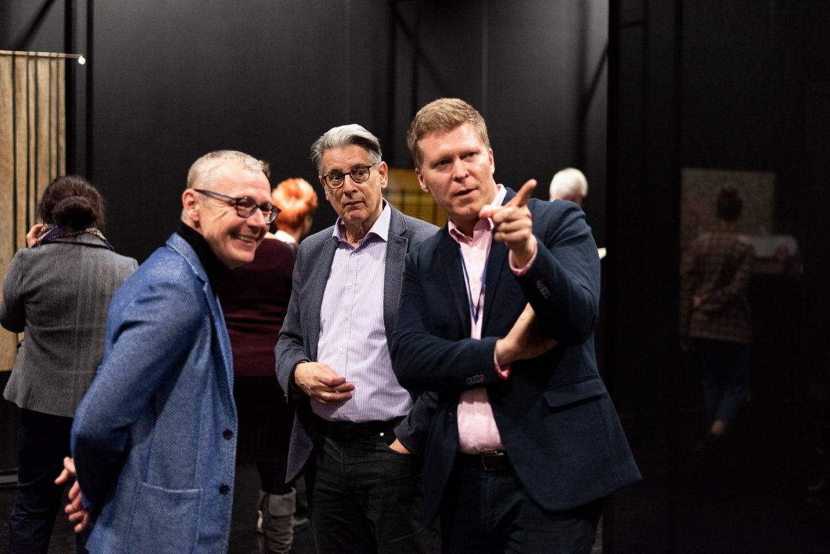 Marek Pokorny, Matteo de Monti, Seweryn Kuter during the opening of the exhibition "Spirit of Nature And Other Fairy Tales", Silesian Museum, Katowice, 2019