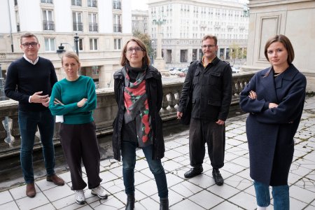 Marcin Kryszeń, Kamila Bondar, Hanna Wróblewska, Post Brothers i Helena Czernecka - jury Nagrody Fundacji, WGW 2020