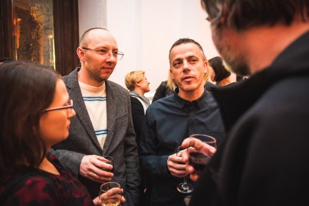 Przemek Matecki i Zbigniew Rogalski podczas otwarcia wystawy "Dzikość Serca", Zachęta 2018