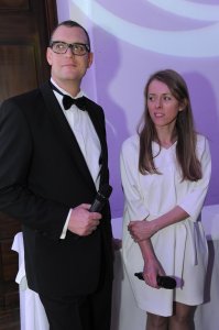 Oscar Swan, wieloletni Przewodniczący Rady Fundacji i Kamila Bondar, prezeska FSP ING podczas 15 urodzin Fundacji