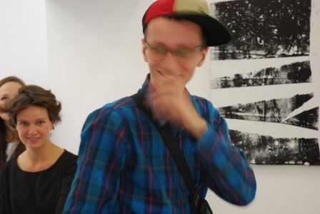 Marika Zamojska i Konrad Smoleński podczas wystawy "3 nad ranem", organizowanej przez Fundację we współpracy z Galerią Starter, 2011